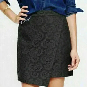 Madewell Women's Black Lace Asymmetrical Lined Mini Short Skirt Size 2 New